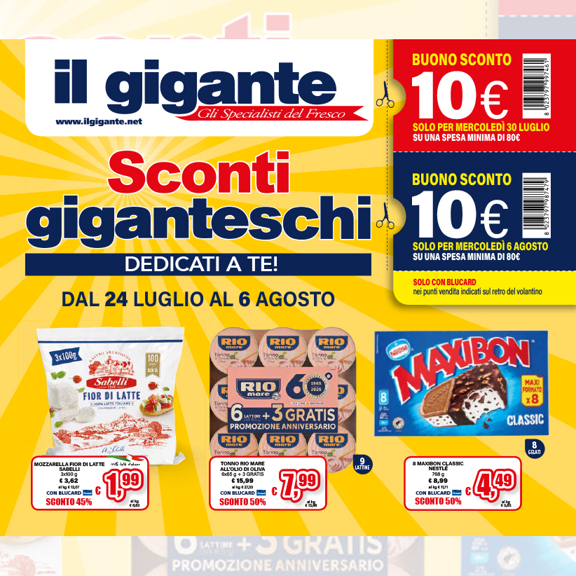 Sconti Giganteschi: dal 24 luglio al 6 agosto 2025 il risparmio è protagonista