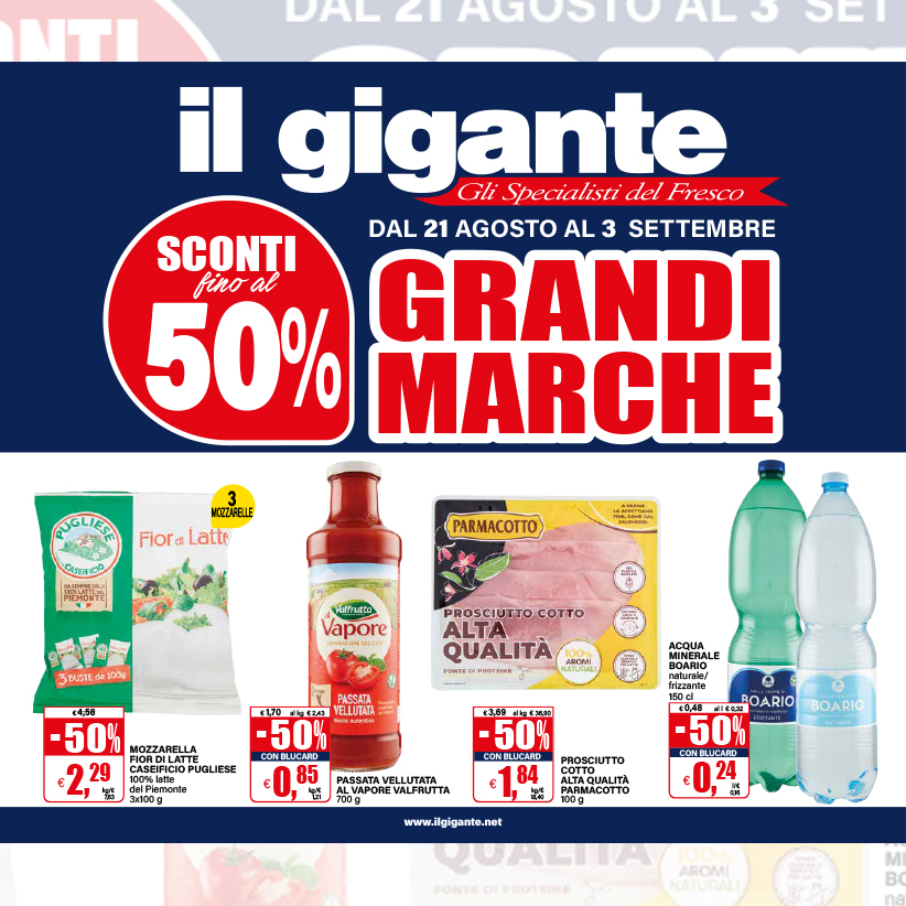 Sconti 50%: dal 21 agosto al 3 settembre il risparmio è servito!
