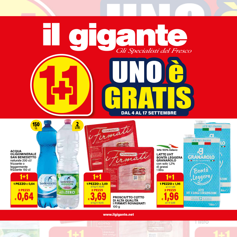 Promo 1+1: dal 4 al 17 settembre la convenienza raddoppia