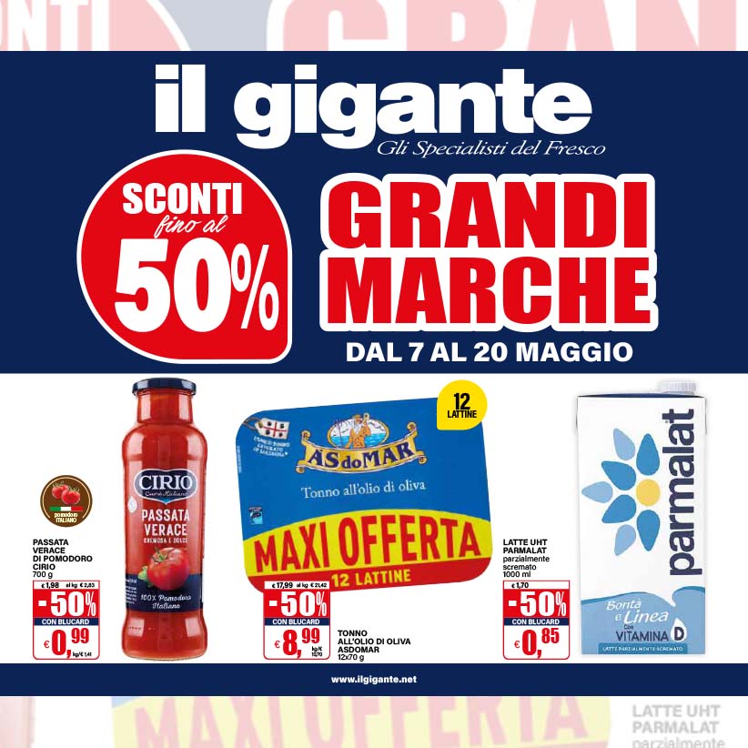 Grandi marche 50% sconti Il Gigante